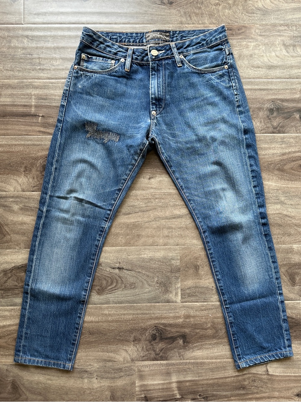 Acne HUG Jeans Blue Boyfriend Fit Cropped Size 25 100% Cotton